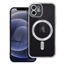 Capa Electro Mag compatível com MagSafe para Iphone 12 prata