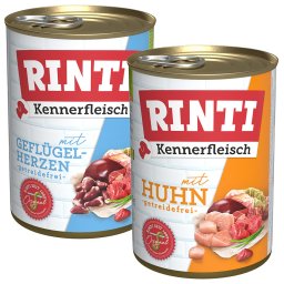 12x400g misto aves Kennerfleisch RINTI comida húmida cães
