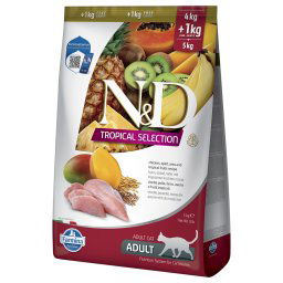 2x5kg frango Tropical Selection N&D Cat ração gatos