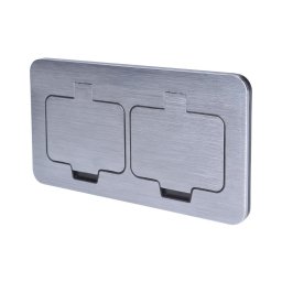 Solight 5B323 - Tomada dupla para chão embutida para exterior IP55 angular