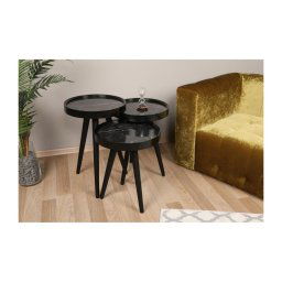 CONJUNTO 3x Mesa de apoio CALL preta