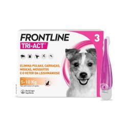 2 x 3 x 1 ml Frontline® Tri-Act pipetas para cães de 5 a 10 kg