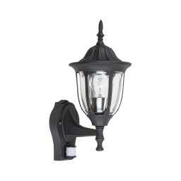 Rabalux 7837 – Iluminação de Parede Exterior com Sensor MILANO 1×E27/60W/230V IP43 Preta