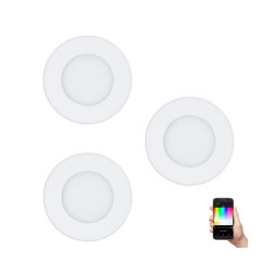 Eglo 32881-CONJUNTO 3x LED RGB Luminária embutida de teto dimerizável FUEVA-C LED/3W/230V