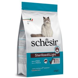 1,5kg peixe Adult Sterilized Schesir ração para gatos