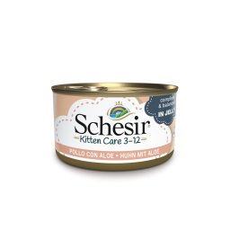 6x85g frango com aloe vera Kitten Schesir comida húmida gatos