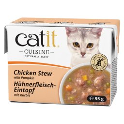 24x95g frango com abóbora ensopado Cuisine Catit comida húmida gatos