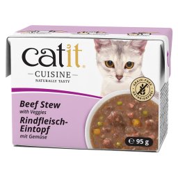 24x95g Vaca com legumes ensopado Cuisine Catit comida húmida gatos
