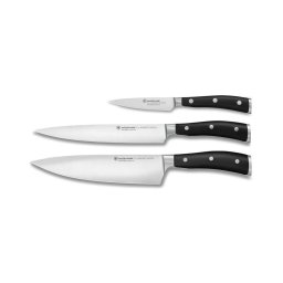 Wüsthof - Conjunto de 3 facas de cozinha CLASSIC IKON, pretas