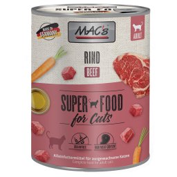 12x800g misto: Vaca e Pato, coelho e vaca MAC's latas para gatos