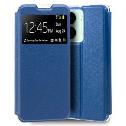 Capa Xiaomi Redmi 13C, Poco C65 Flip Book com Janela Azul