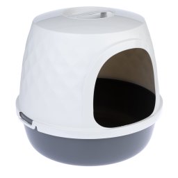 TIAKI Nebel Caixa de areia fechada para gatos cinzento escuro/branco