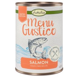 6x400g salmão Menu Gustico Lukullus comida húmida cães