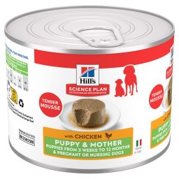 12x200g frango Puppy & Mother Tender Mousse Hill's Science Plan comida húmida para cães