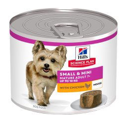 24x200g frango Mature Small & Mini Mousse Hill's Science Plan comida para cães húmida