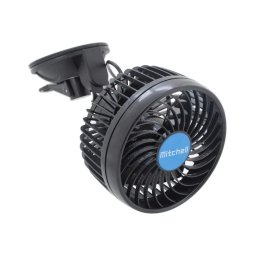 Ventoinha de carro com ventosa 4W/12V preta