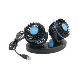 Ventoinha para painel de instrumentos do carro com USB 3W/5V preto