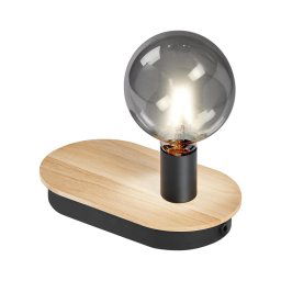 Ledvance - Lâmpada de mesa tátil DECOR WOOD c/ USB 1xE27/8W/230V