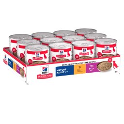 12 x370g frango e vaca Mature Adult 7+ Hill's Science Plan latas cães