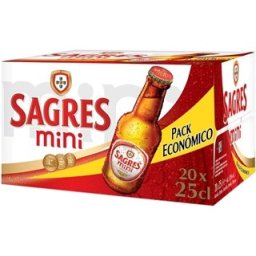 Cerveja "Sagres" Mini - Pack 20x25cl