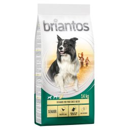 14kg aves e arroz Senior Briantos ração cães
