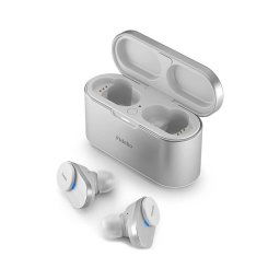 Philips Fidelio T1WT/00 - Auriculares sem fios IPX4 2x 60 mAh + 650 mAh prateado
