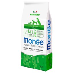12kg Coelho Arroz Batatas All breeds Adult Monge Super Premium ração