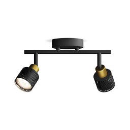 Philips - Foco NIALL 2xGU10/5W/230V preto/latão