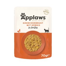 12x70g Frango com abóbora caldo Applaws Cat Pouch comida húmida gatos