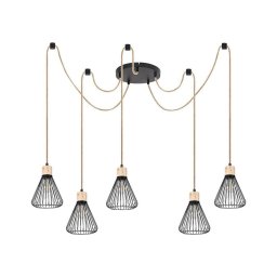 Rabalux 3150 - Candeeiro suspenso FARFALLE 5xE27/40W/230V aranha preto/faia