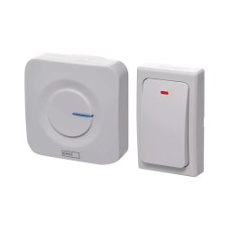 Campainha sem fios de tomada 230V IP44 branca