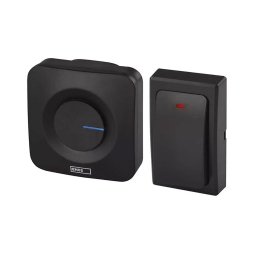 Campainha sem fios de tomada 230V IP44 preta
