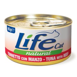 24x85g LifeCat Adult Tuna & Vaca comida húmida para gatos