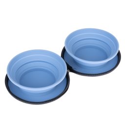 Nomad Tales Spirit Tigela dupla portátil em silicone para gatos e cães 2x 350 ml