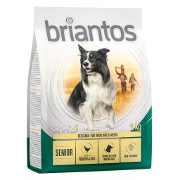 1kg aves e arroz Senior Briantos ração cães