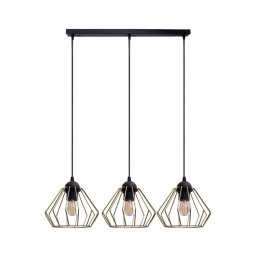 Candeeiro suspenso CEED GOLD 3xE27/60W/230V preto/dourado