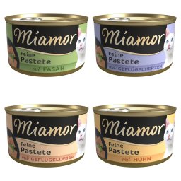 12x85g misto aves Patê Miamor comida húmida para gatos