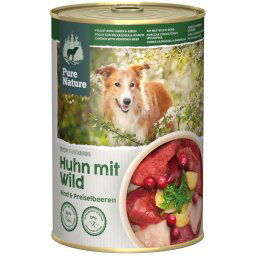 6x400g veado e frango Adult Pure Nature omida húmida para cães
