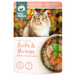 12x80g salmão e camarão Pure Nature saquetas para gatos