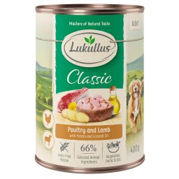 24x400g Aves e cordeiro Lukullus comida húmida cães
