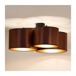 Duolla - Candeeiro integrado ROLLER TRIO SHINY 3xE27/15W/230V cobre/dourada