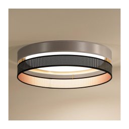 Duolla-Iluminação de teto LED ROLLER DUO SH. LED/24W/230V diâmetro 45 cm prateado/preto