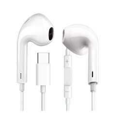 Fones de ouvido USB-C com microfone, cor branca