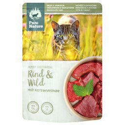 12x85g vaca e veado Feline Pure Nature saquetas para gatos