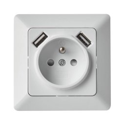 Tomada doméstica com USB FRENCH 250V/16A