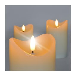 Solight 1v279 - CONJUNTO 3x Velas de cera natural LED/3xAAA/branco quente