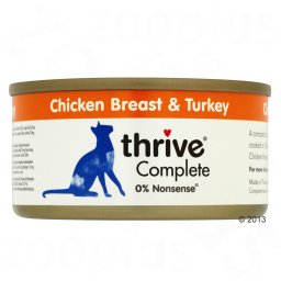 6x75g Thrive Complete peito frango e peru gatos