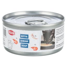 4x80g Trixie Kittis Soup frango e camarão snacks para gatos