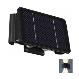 Luz solar LED de pared 4xLED/1,5W/3,7V 1500 mAh IP54 negro