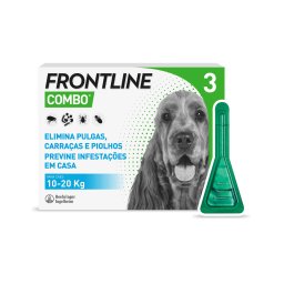 3 pipetas x 1,34 ml Frontline® Combo Spot-on pipetas para cães M (10 a 20 kg)